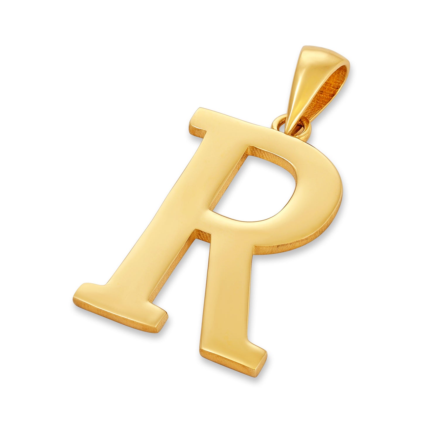 9ct Solid Gold Initial Pendant Letter R - 32mm PD60001-9Y-R