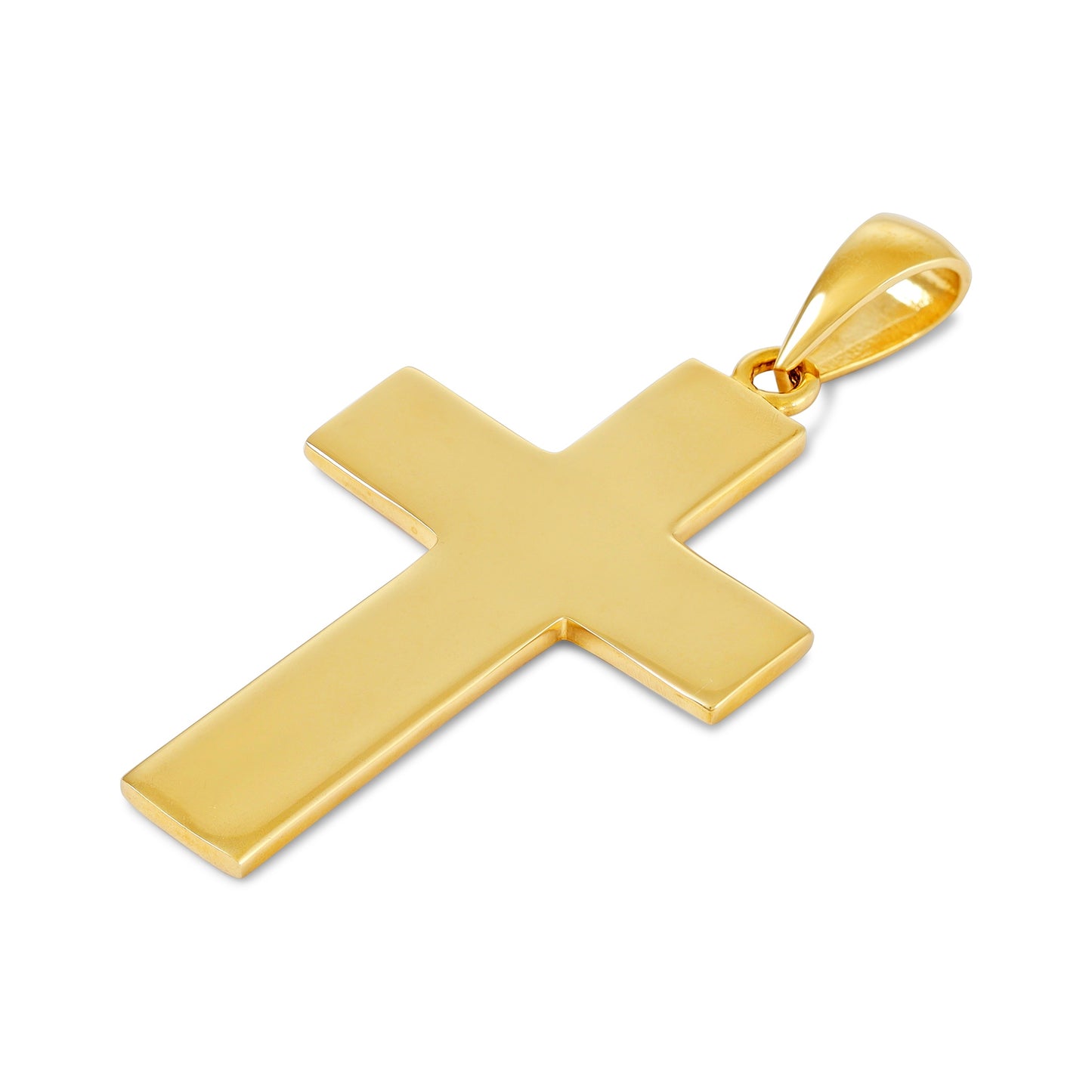 9ct Solid Gold Plain Polished Cross Pendant - 41mm PD60122-9Y