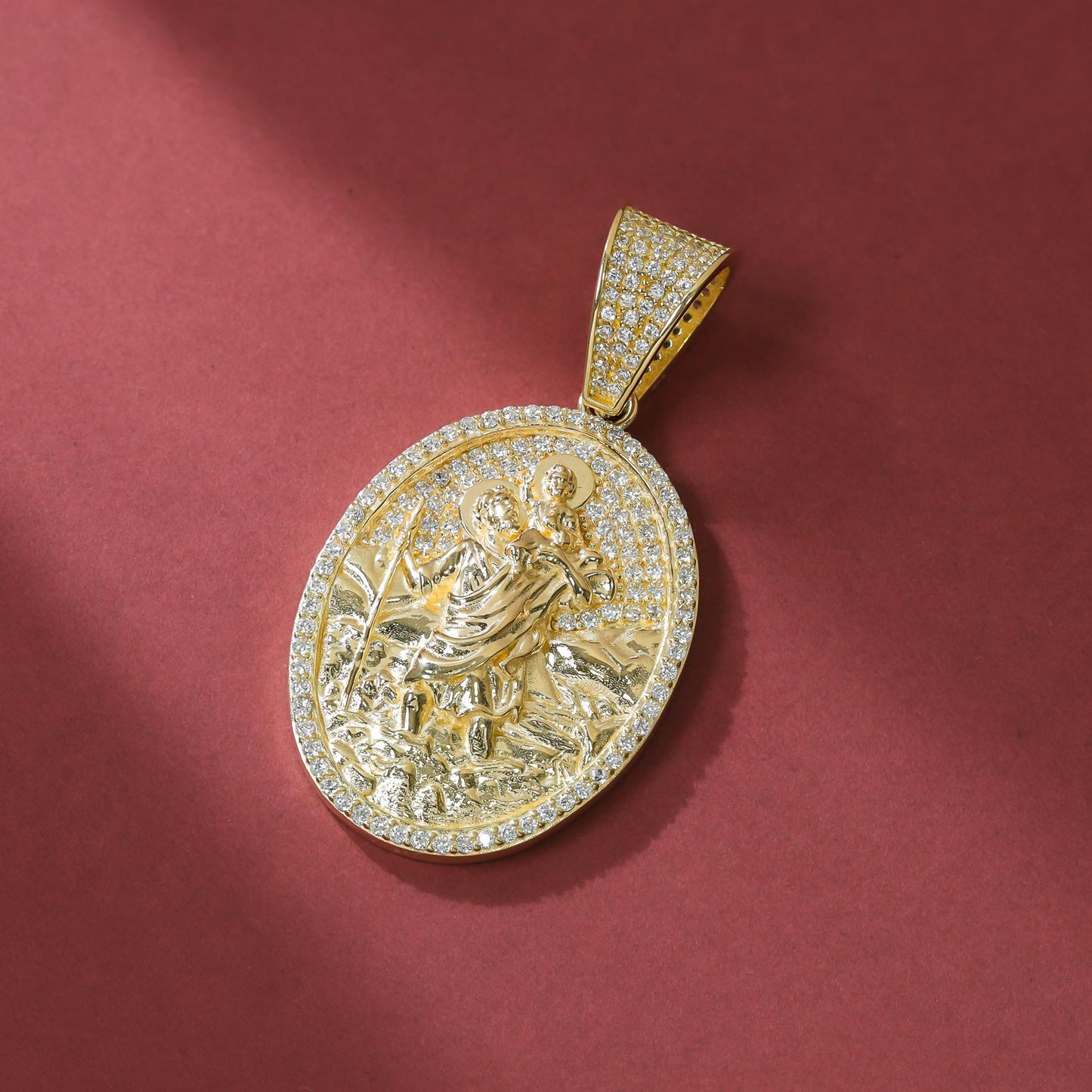 9ct Yellow Gold St Christopher Pendant