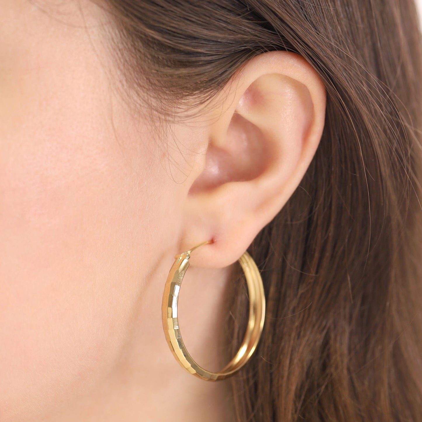 Gold Plated Sterling Silver Hoop Earrings PER60025