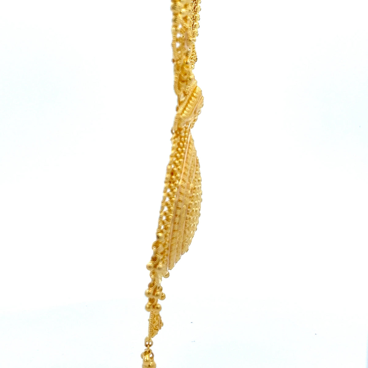 22ct Gold Necklace with Ornate Teardrop Pendant