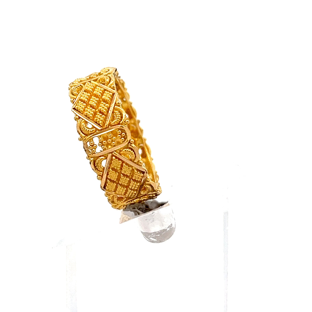 22ct Gold Ornate Textured Panel Design Ring