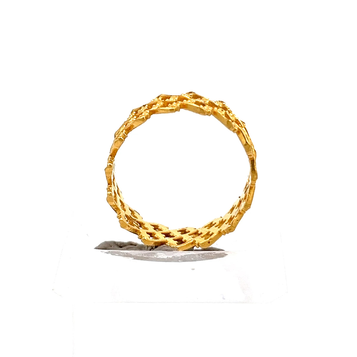 22ct Gold Openwork Textured Band Ring