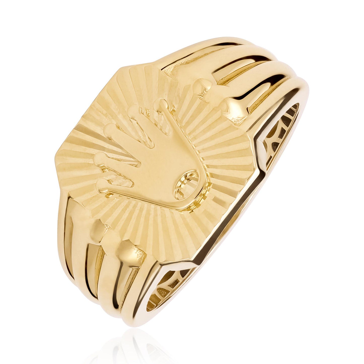 14ct Yellow Gold Crown Design Signet Ring