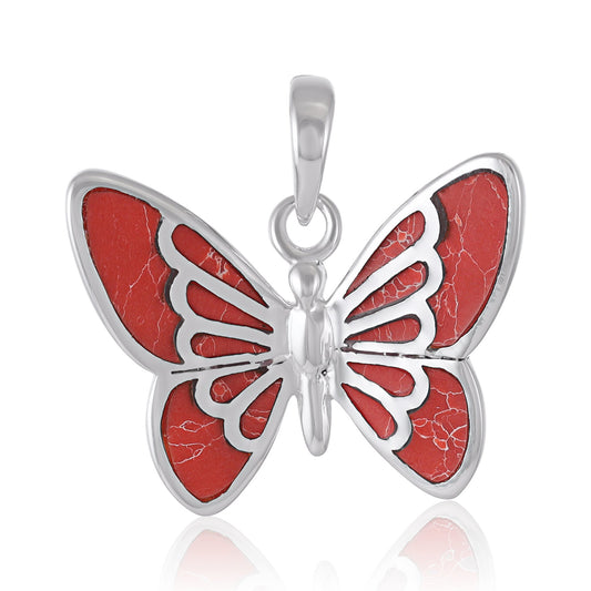 925 Sterling Silver Abalone Shell Butterfly Pendant SPD4048