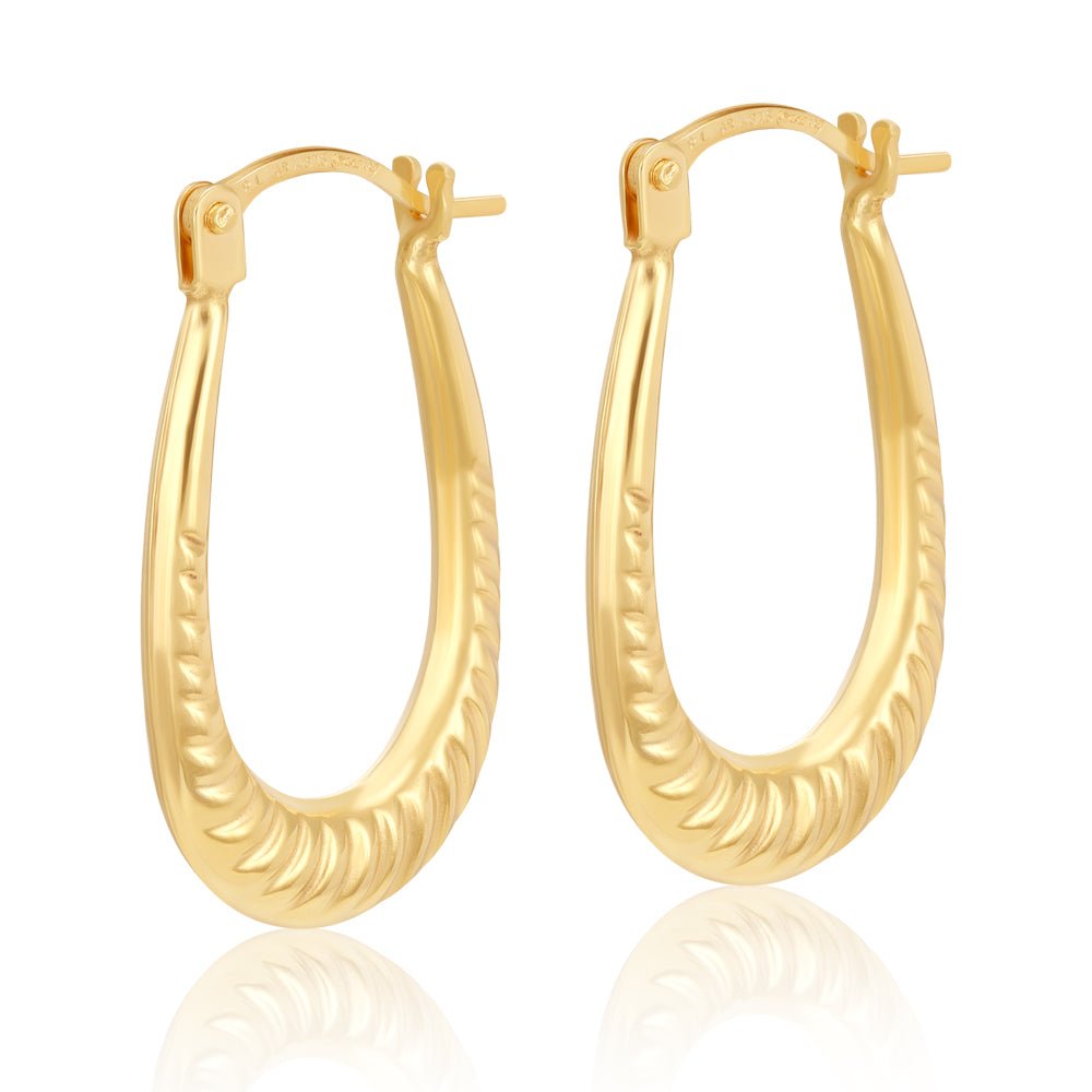 Children's 9ct Yellow Gold Creole Earrings 12X 21mm - FJewellery