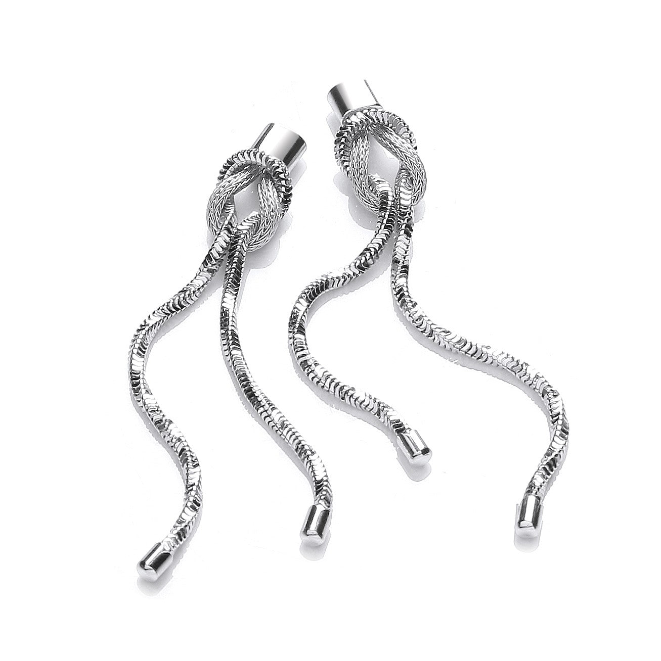 Drop 925 Sterling Silver Knot Rope Earrings - FJewellery