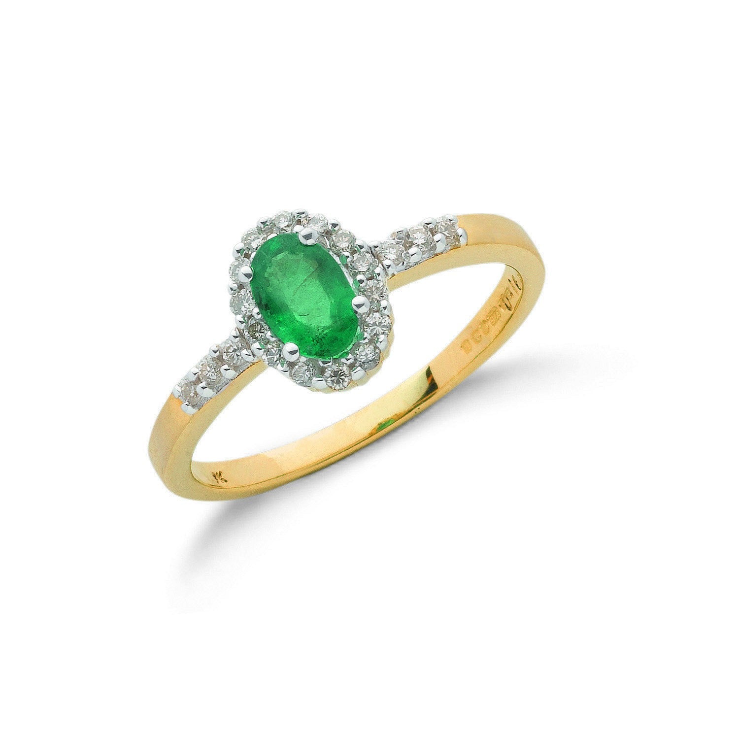 Emerald and Diamond Cluster Ring - FJewellery