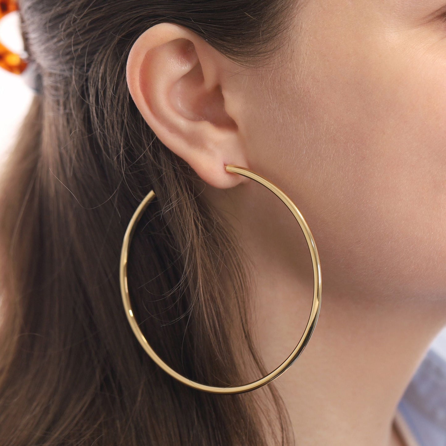 Gold Plated Oversized Hoop Earrings - FJewellery