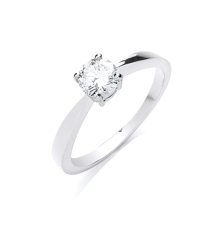 Platinum 0.50ct Diamond Engagement Ring - FJewellery