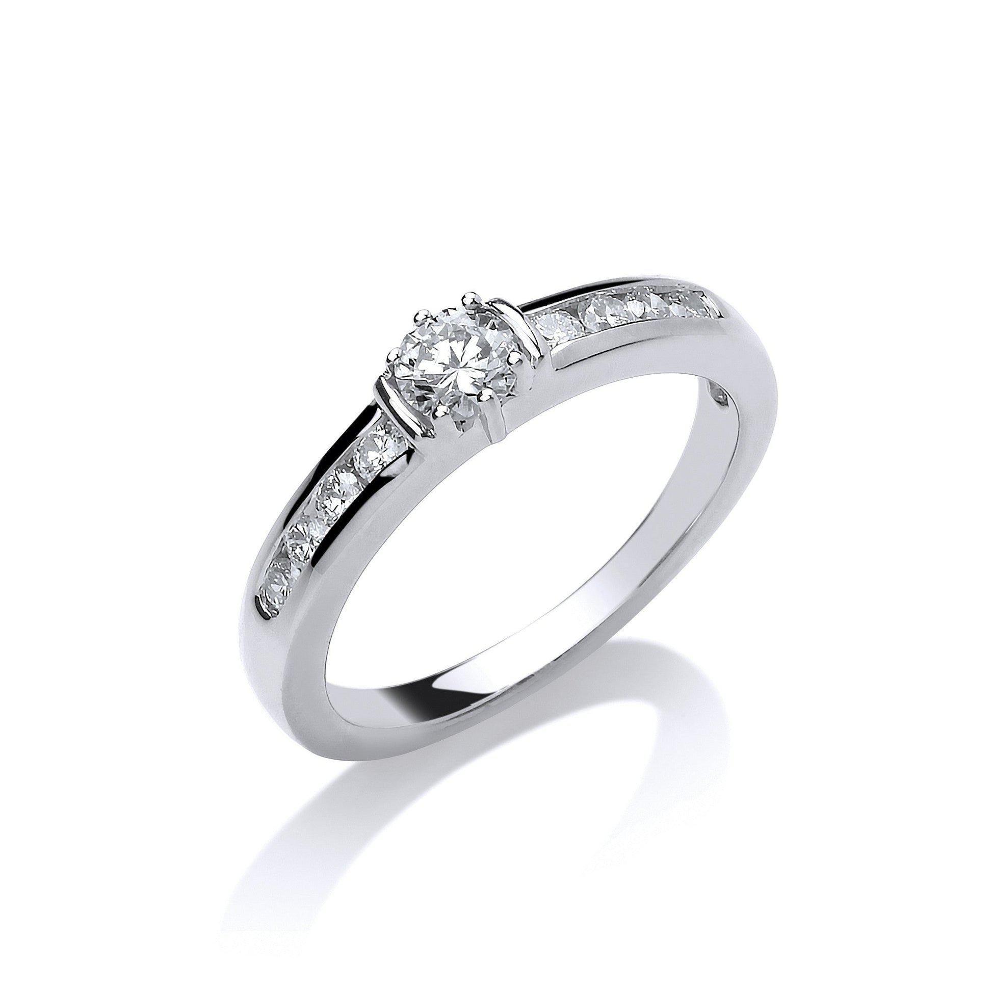 Platinum 0.50ct G/H-Si Diamond Ring - FJewellery