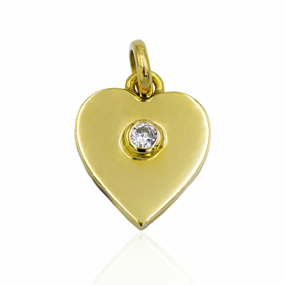 Pre-owned 18ct Gold 0.12ct Diamond Heart Pendant - FJewellery