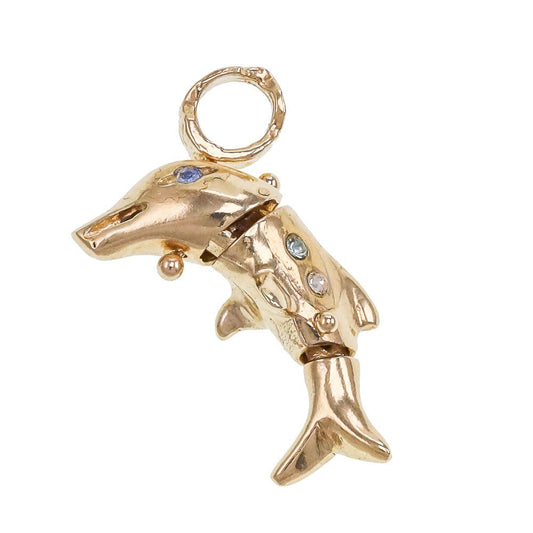 Pre-owned 9ct Yellow Gold Dolphin Pendant - FJewellery