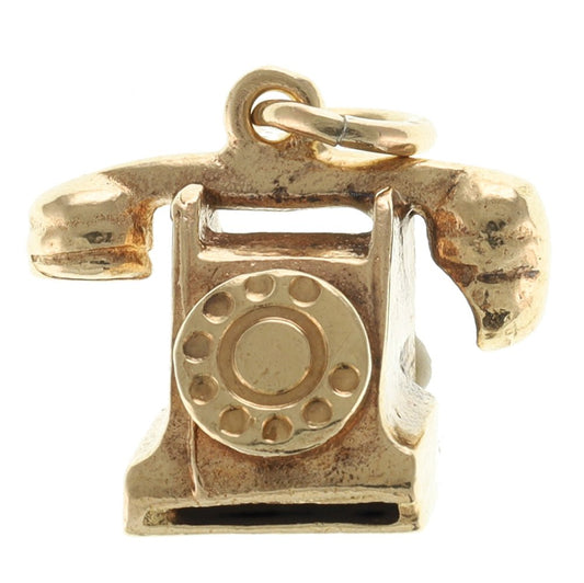 Pre-Owned 9ct Yellow Gold Telephone Charm - 2.34g - FJewellery