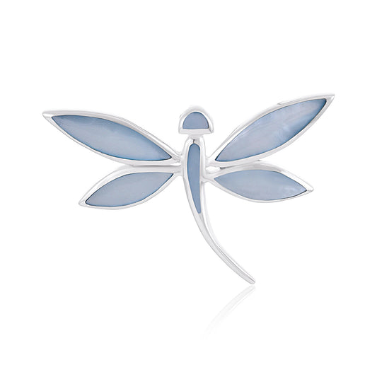Sterling Silver Abalone Dragonfly Pendant SPD4011 - FJewellery