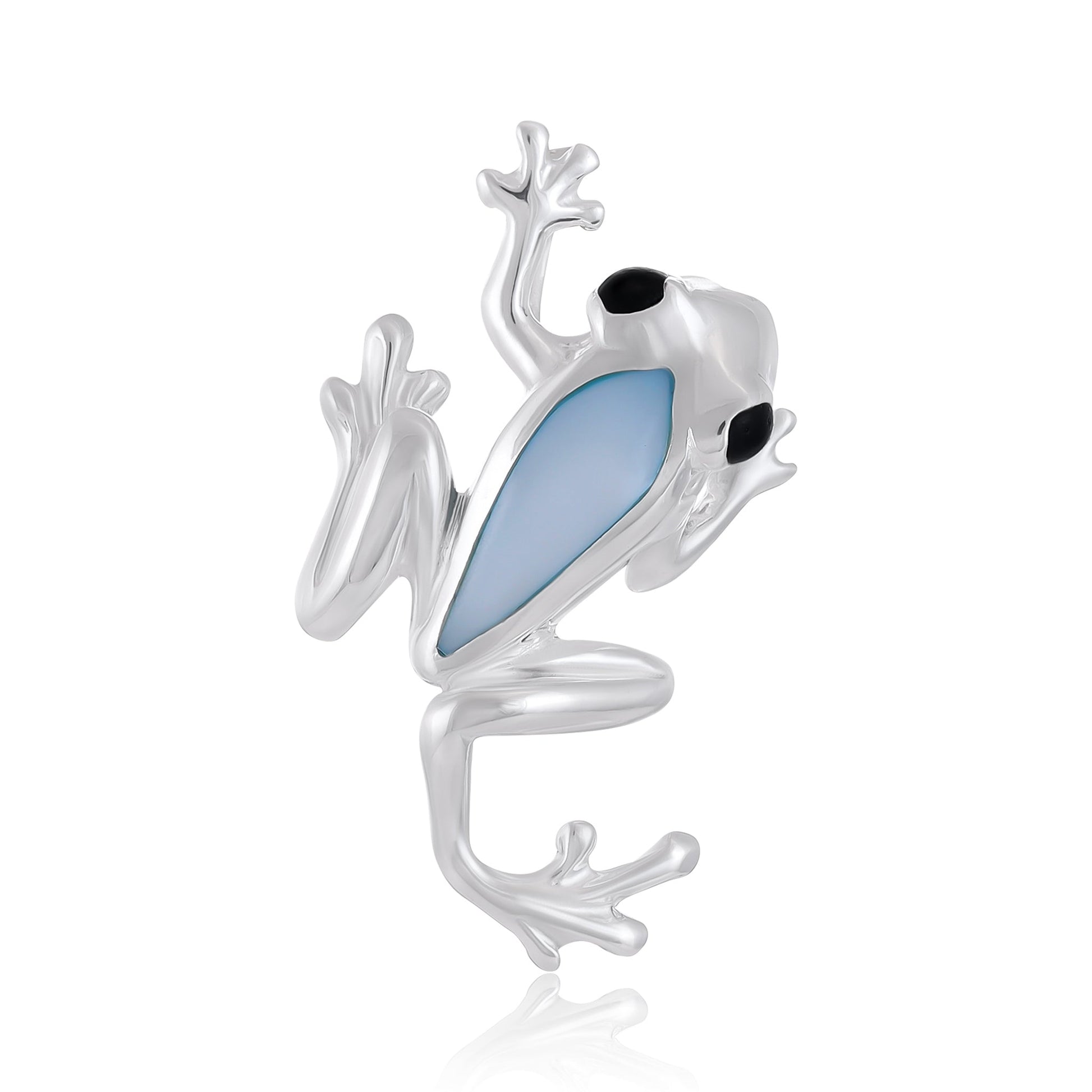 Sterling Silver Abalone Frog Pendant SPD4025 - FJewellery