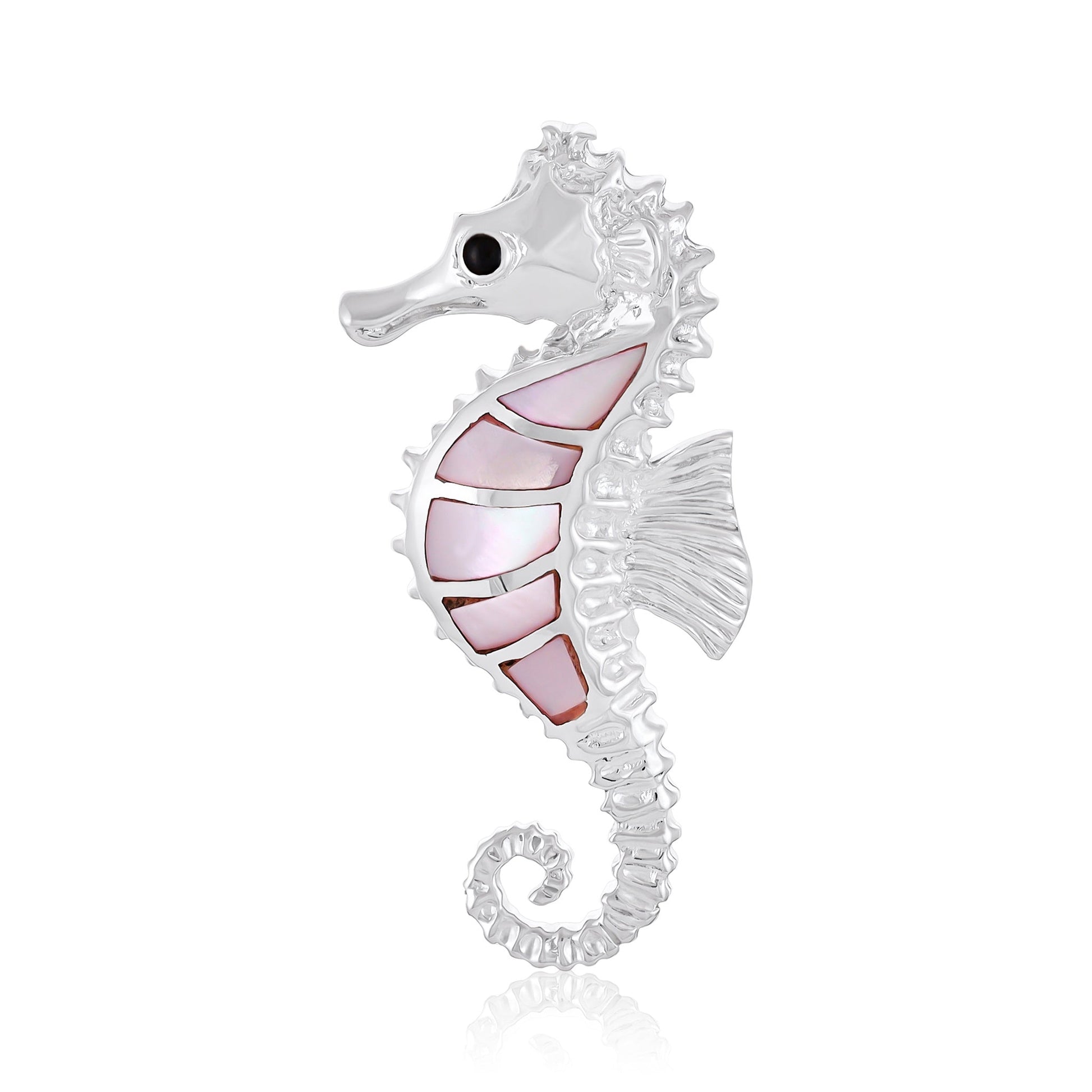 Sterling Silver Abalone Shell Seahorse Pendant SPD4024 - FJewellery