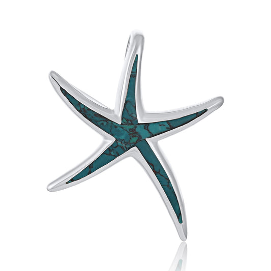 Sterling Silver Abalone Shell Starfish Pendant SPD4034 - FJewellery