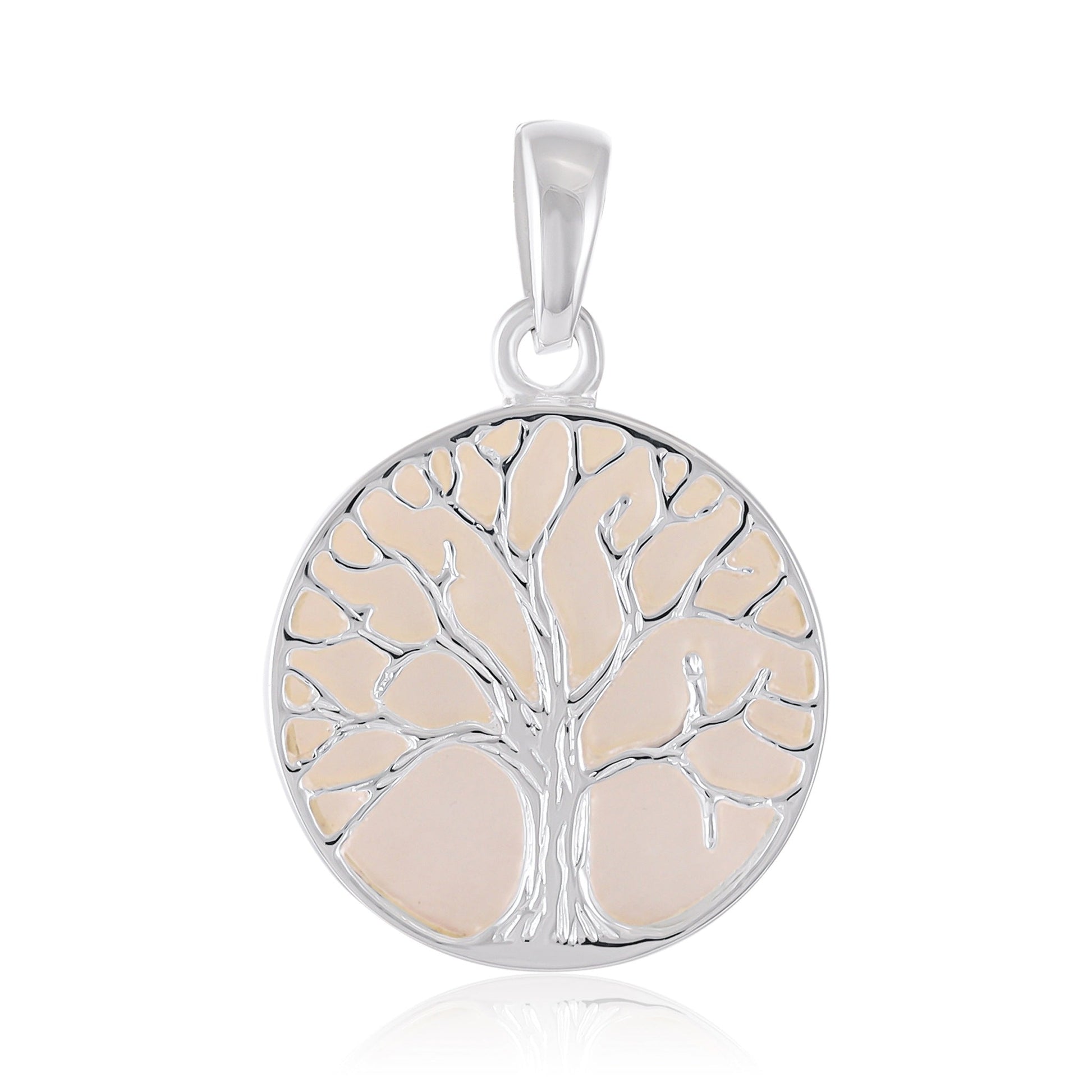 Sterling Silver Abalone Shell Tree Of Life Pendant SPD4044 - FJewellery