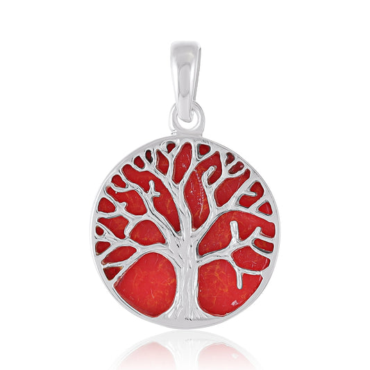 Sterling Silver Abalone Shell Tree Of Life Pendant SPD4044 - FJewellery