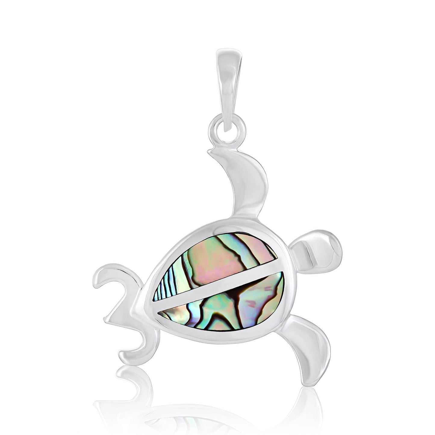 Sterling Silver Abalone Shell Turtle Pendant SPD4023 - FJewellery