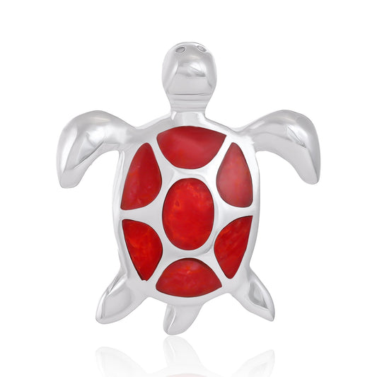 Sterling Silver Abalone Shell Turtle Pendant SPD4028 - FJewellery