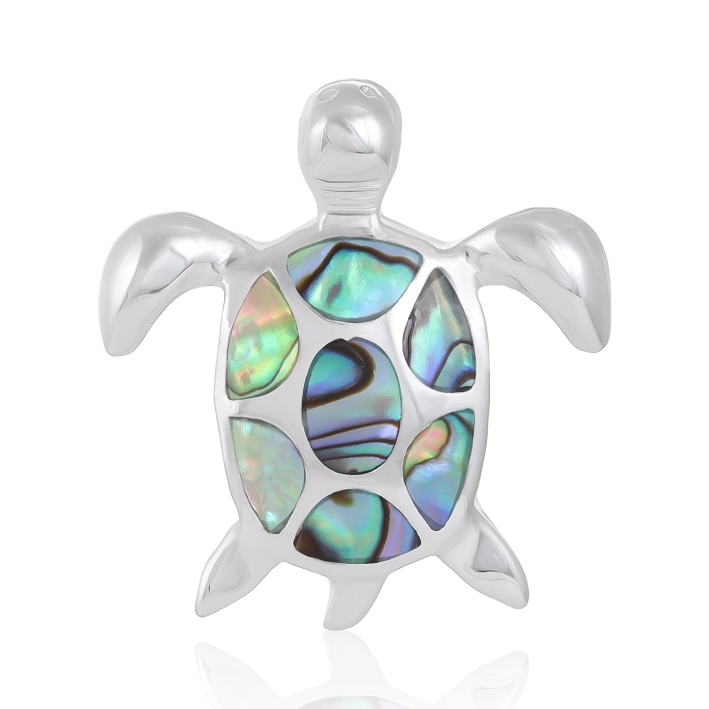 Sterling Silver Abalone Shell Turtle Pendant SPD4028 - FJewellery
