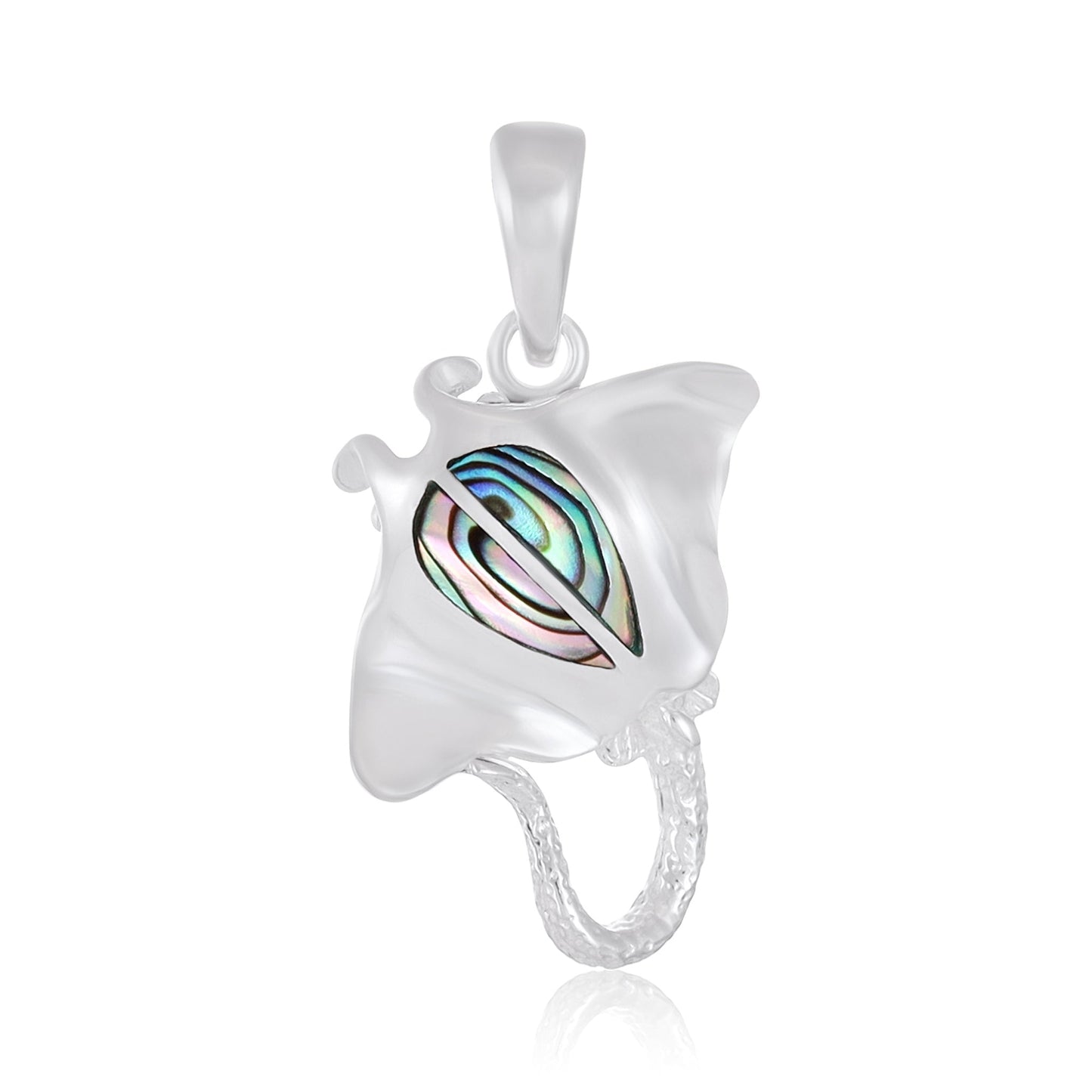 925 Sterling Silver Abalone Shell Stingray Pendant