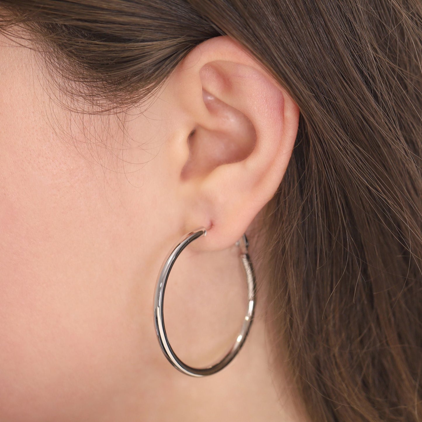 Sterling Silver Tube Hoop Earrings SER6009 - FJewellery