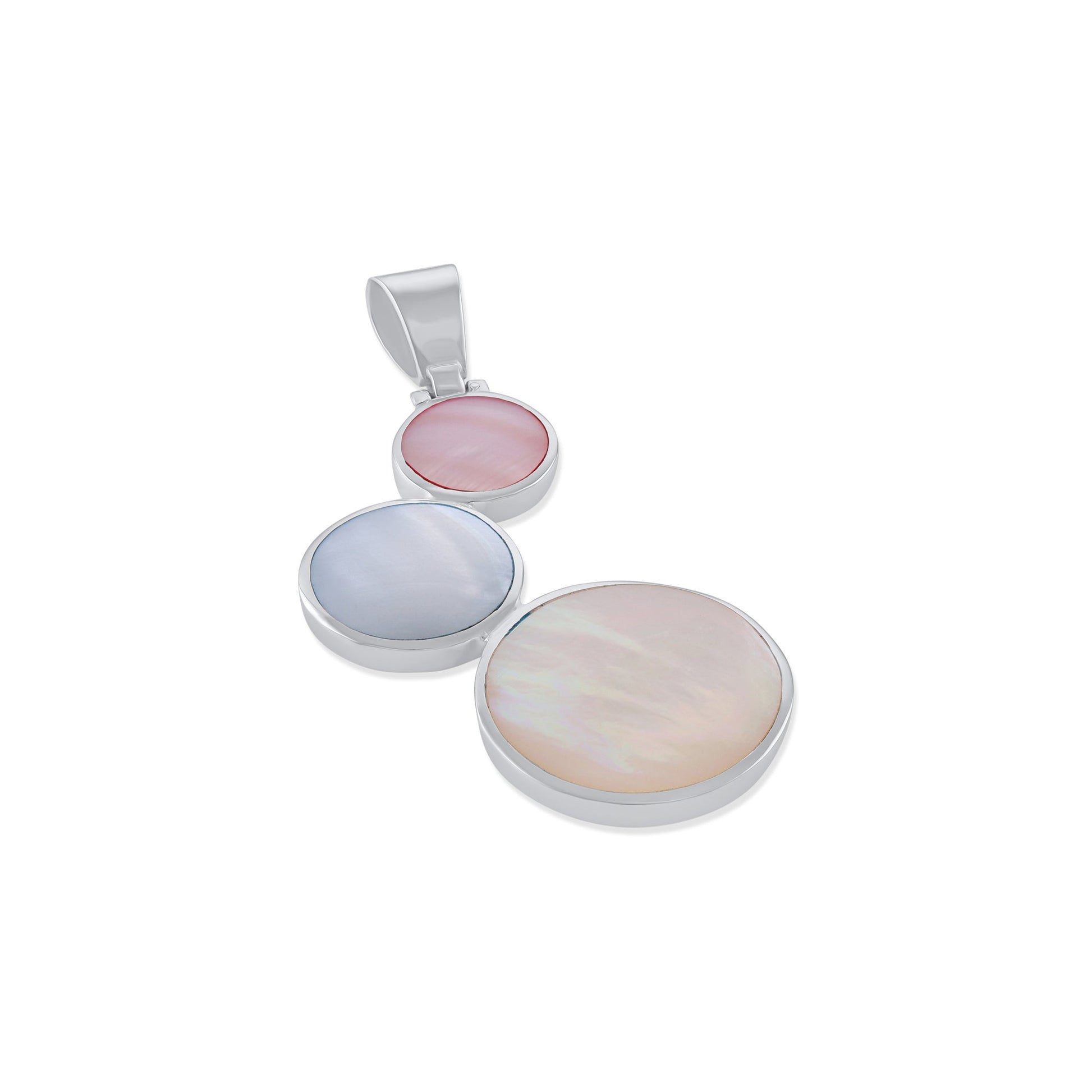 Triple Circle Mother-of-pearl Celestial Pendant SPD4046-M - FJewellery
