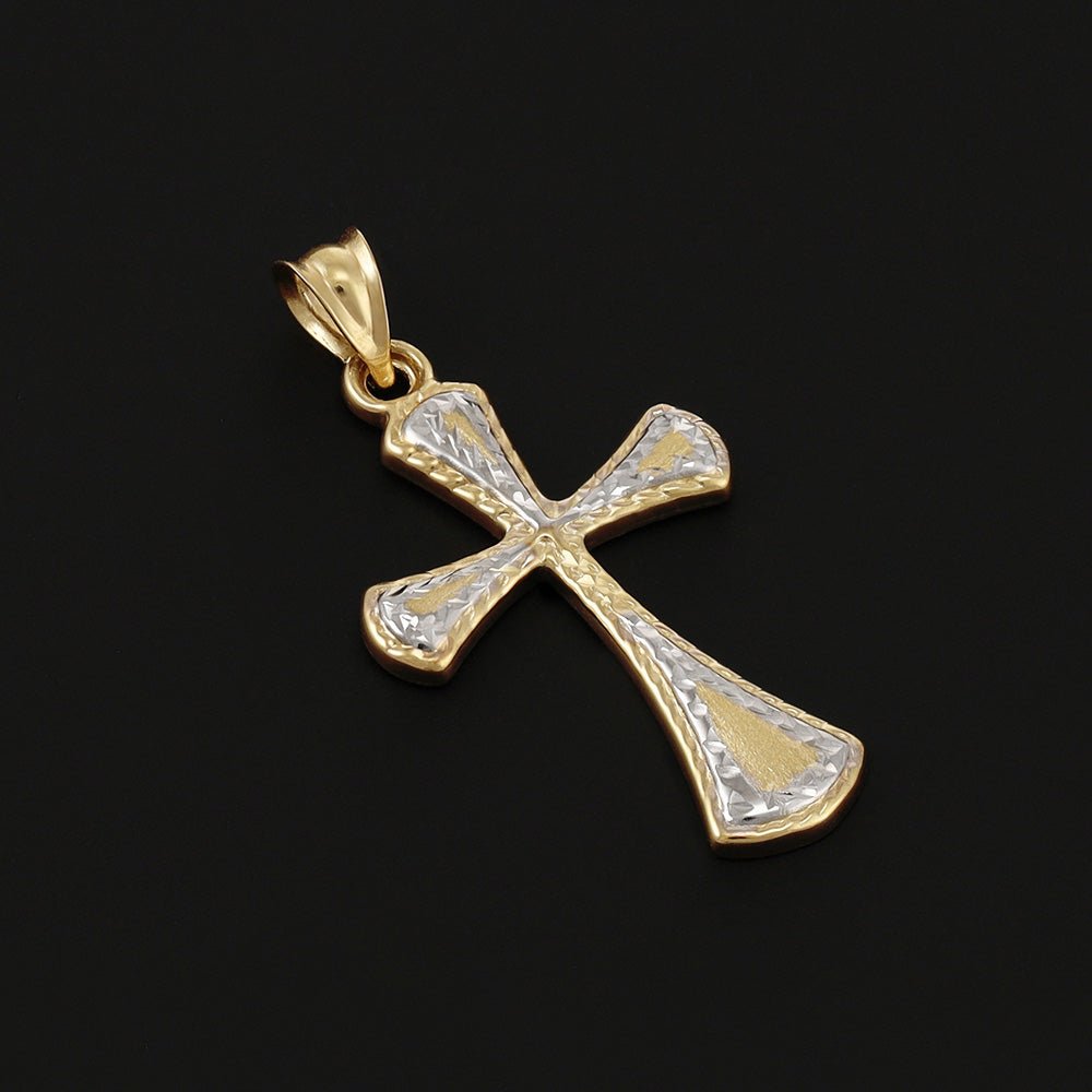 Yellow and White Gold Fancy Cross - FJewellery