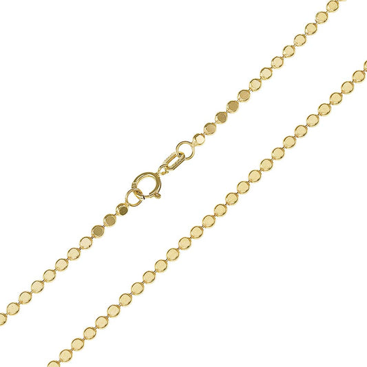 14ct Gold Ball Link Chain - 2mm - 22 Inches - FJewellery