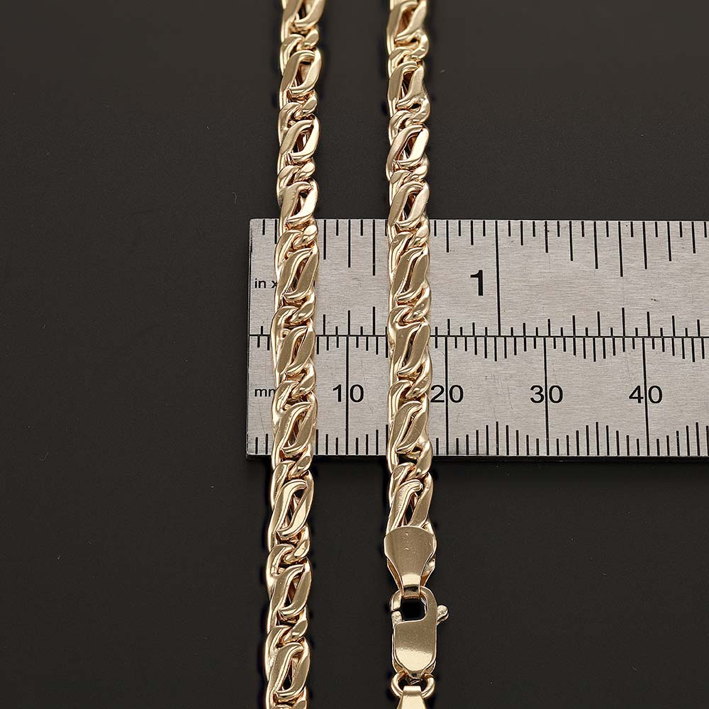 14ct Gold Fancy Chain - 4.5mm - 24 Inches - FJewellery