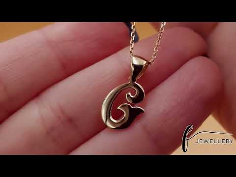 14ct Gold Initial Pendant Letter G - 17mm - FJewellery