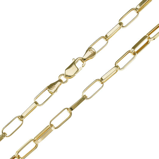 14ct Gold Oval Belcher Chain - 4.3mm - 20-24 Inches - FJewellery