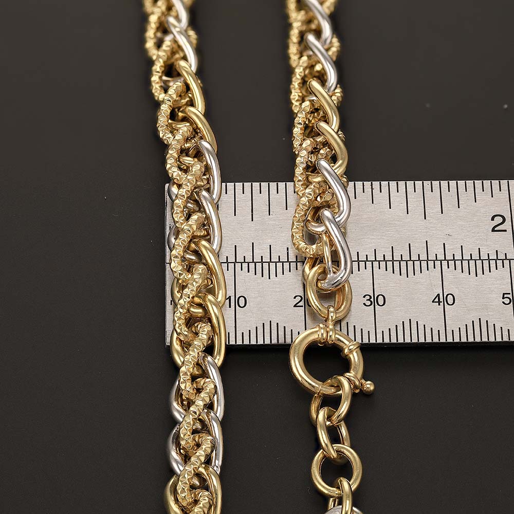 14ct Gold Spiga Chain - 8mm - 20 Inches - FJewellery