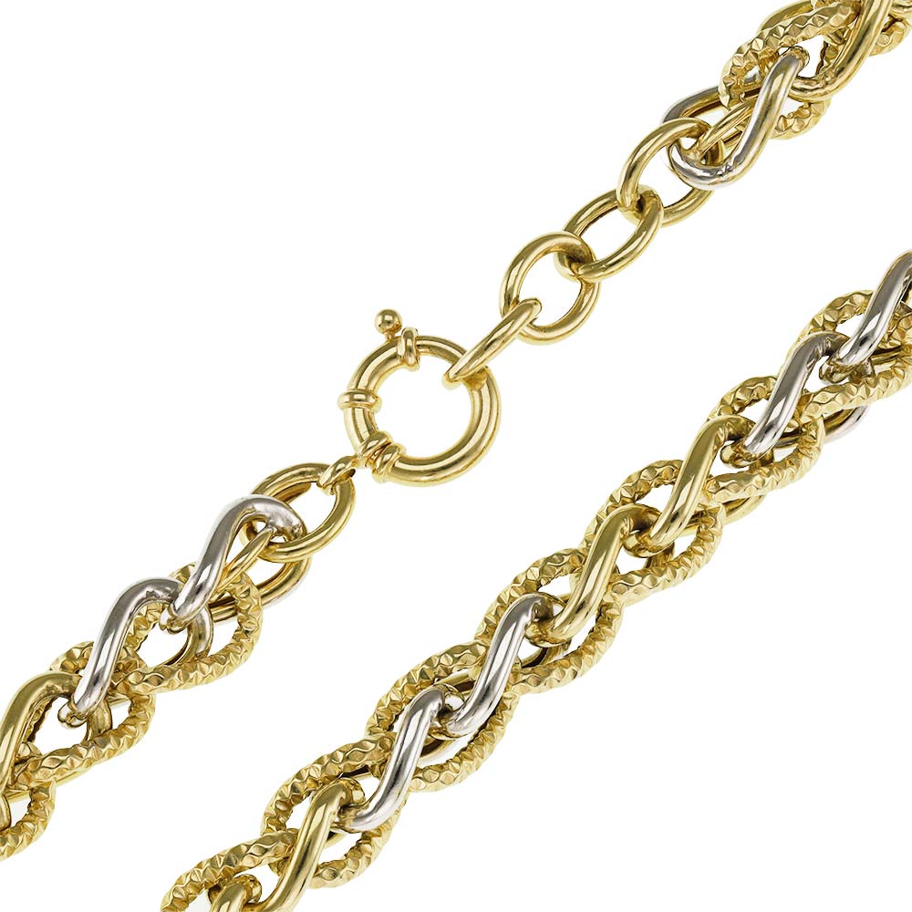 14ct Gold Spiga Chain - 8mm - 20 Inches - FJewellery