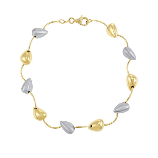14ct Multi colour Gold D Shape Bracelet 8" 2022075 - FJewellery