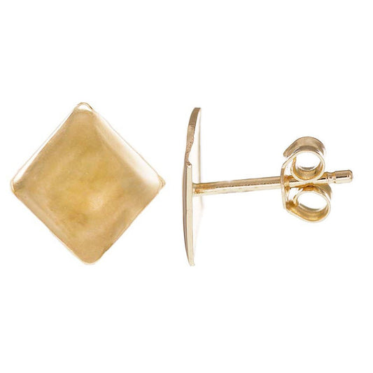 14ct Y Gold Square Stud Earrings - FJewellery