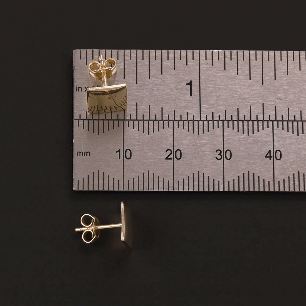 14ct Y Gold Square Stud Earrings - FJewellery