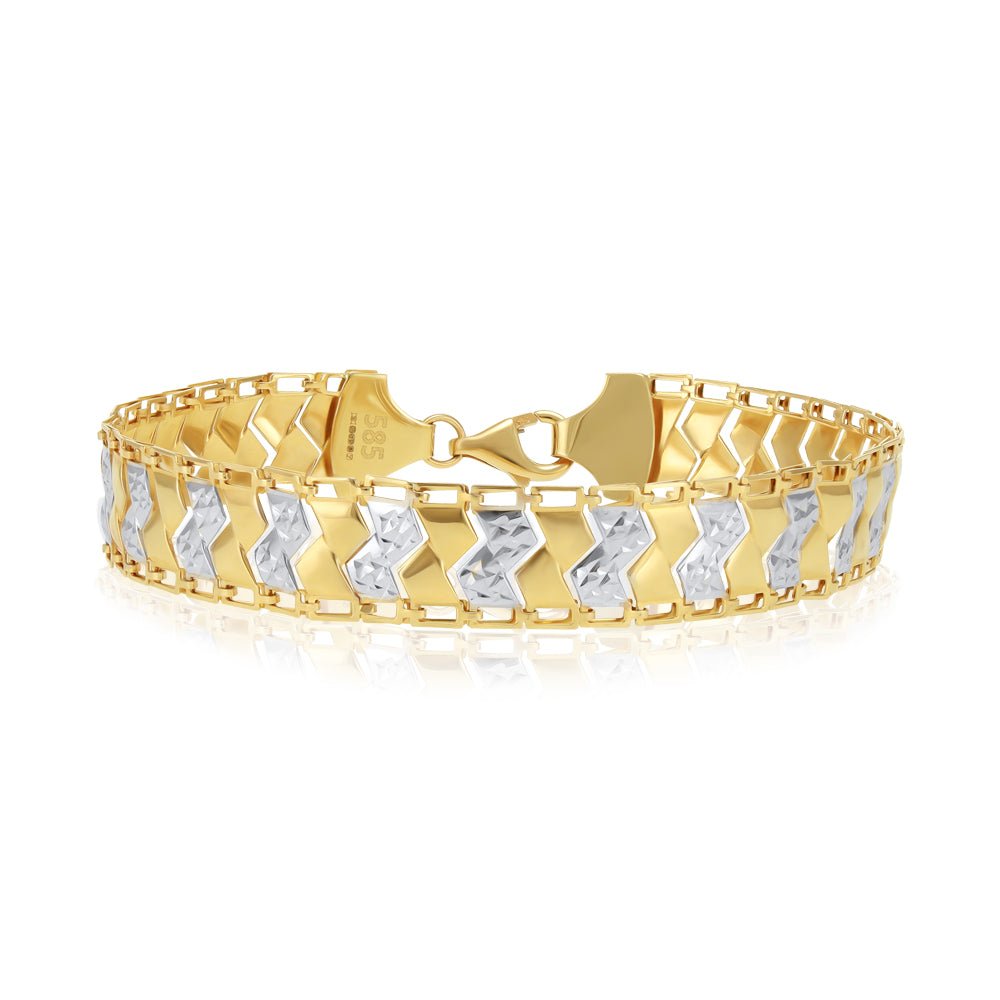 14ct Yellow and white Gold Fancy bracelet 2021980 - FJewellery