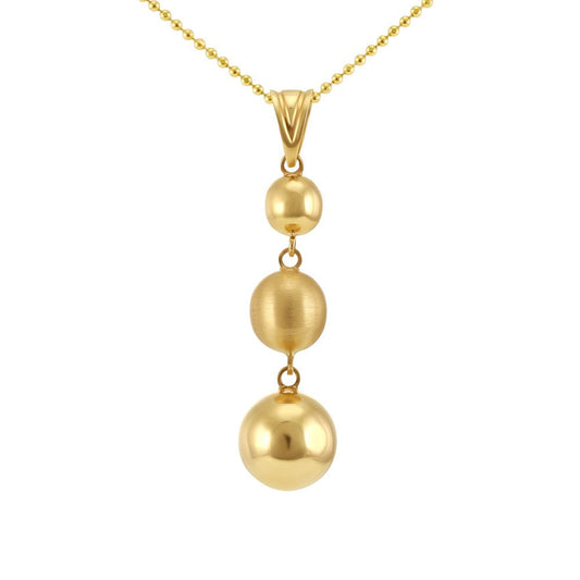 14ct Yellow Gold Ball Necklace 2021717 - FJewellery
