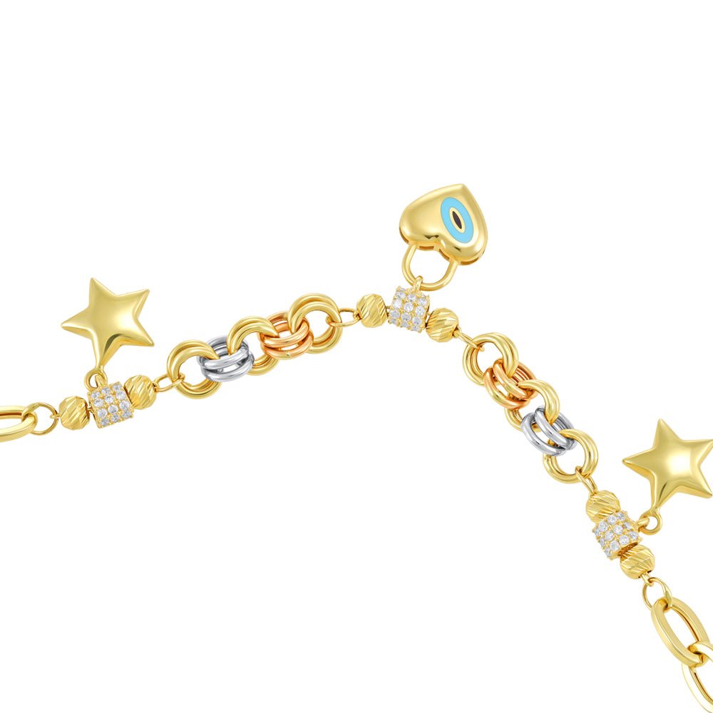 14ct Yellow gold Charms Bracelet 2022187 - FJewellery