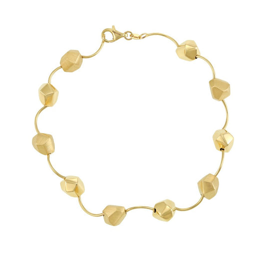 14ct Yellow Gold Diamond Cut Bracelet 7.5" 2022104 - FJewellery