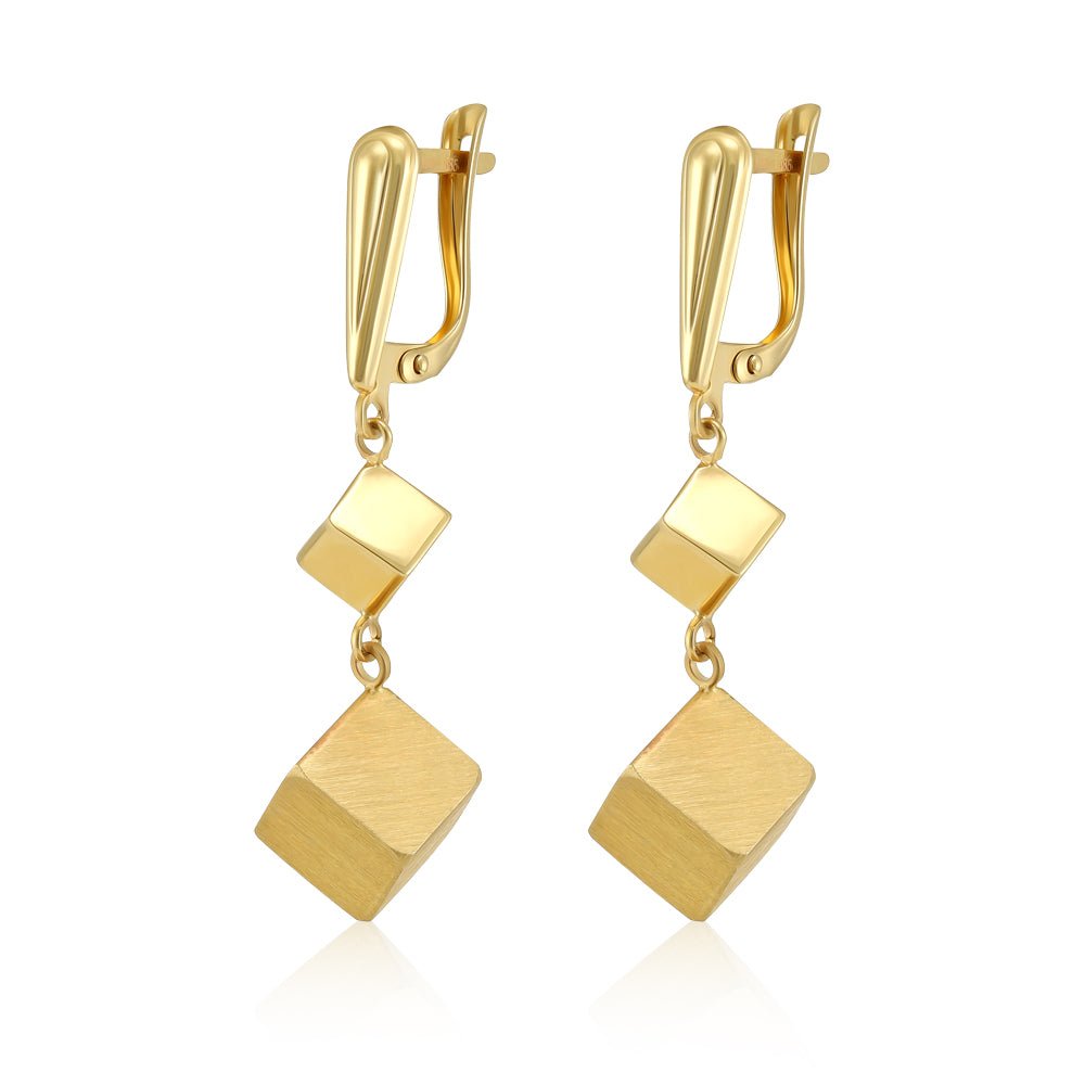 14ct Yellow Gold Hollow Earrings 2021355 - FJewellery