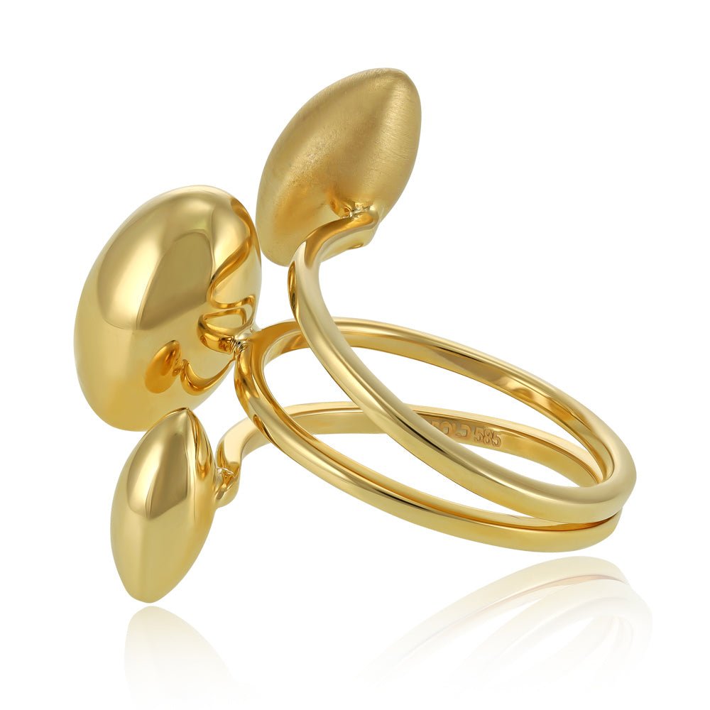 14ct Yellow Gold Tear Drop Ring 2021444 - FJewellery