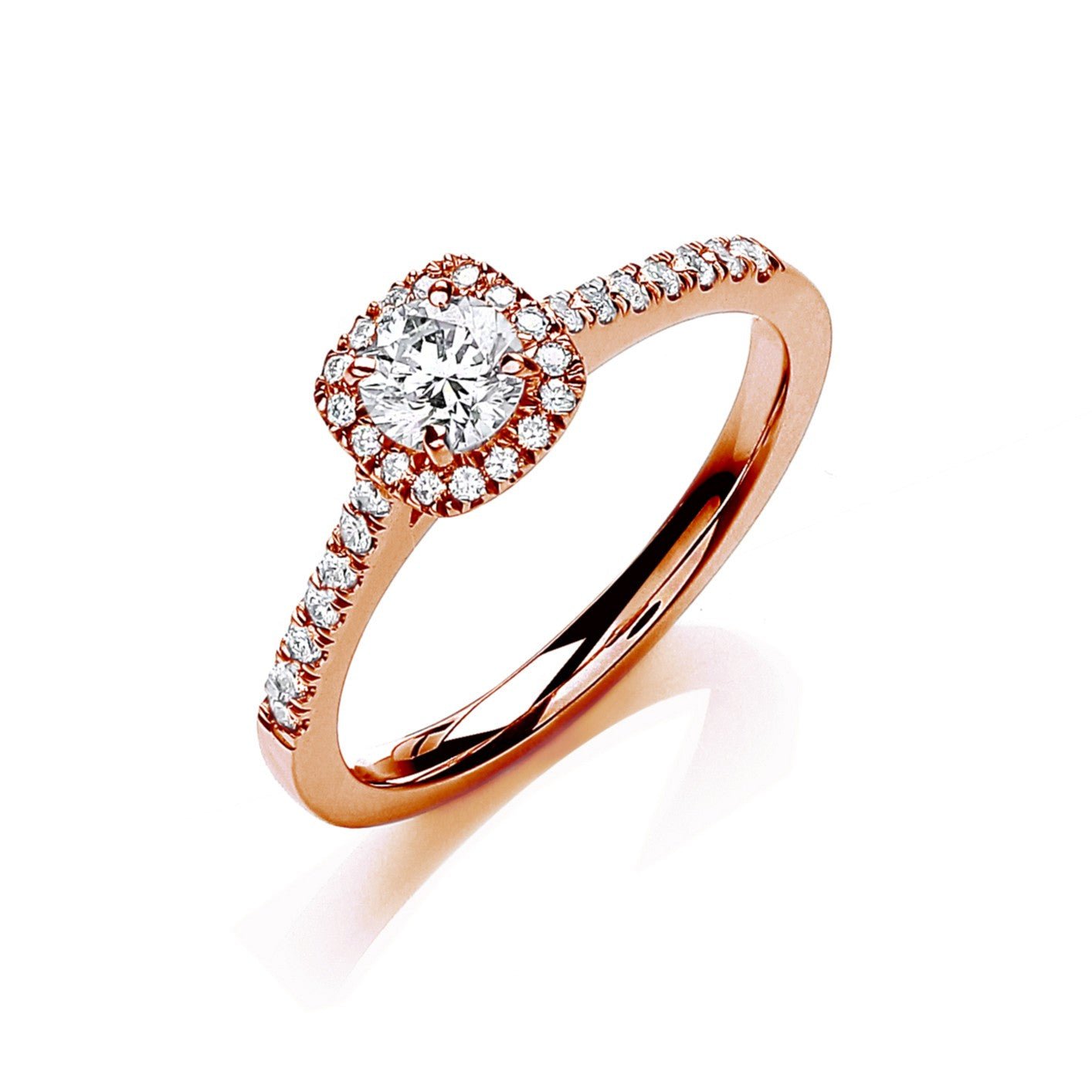 18ct Rose Gold 0.50ct Certificated Diamond Engagement Ring - FJewellery