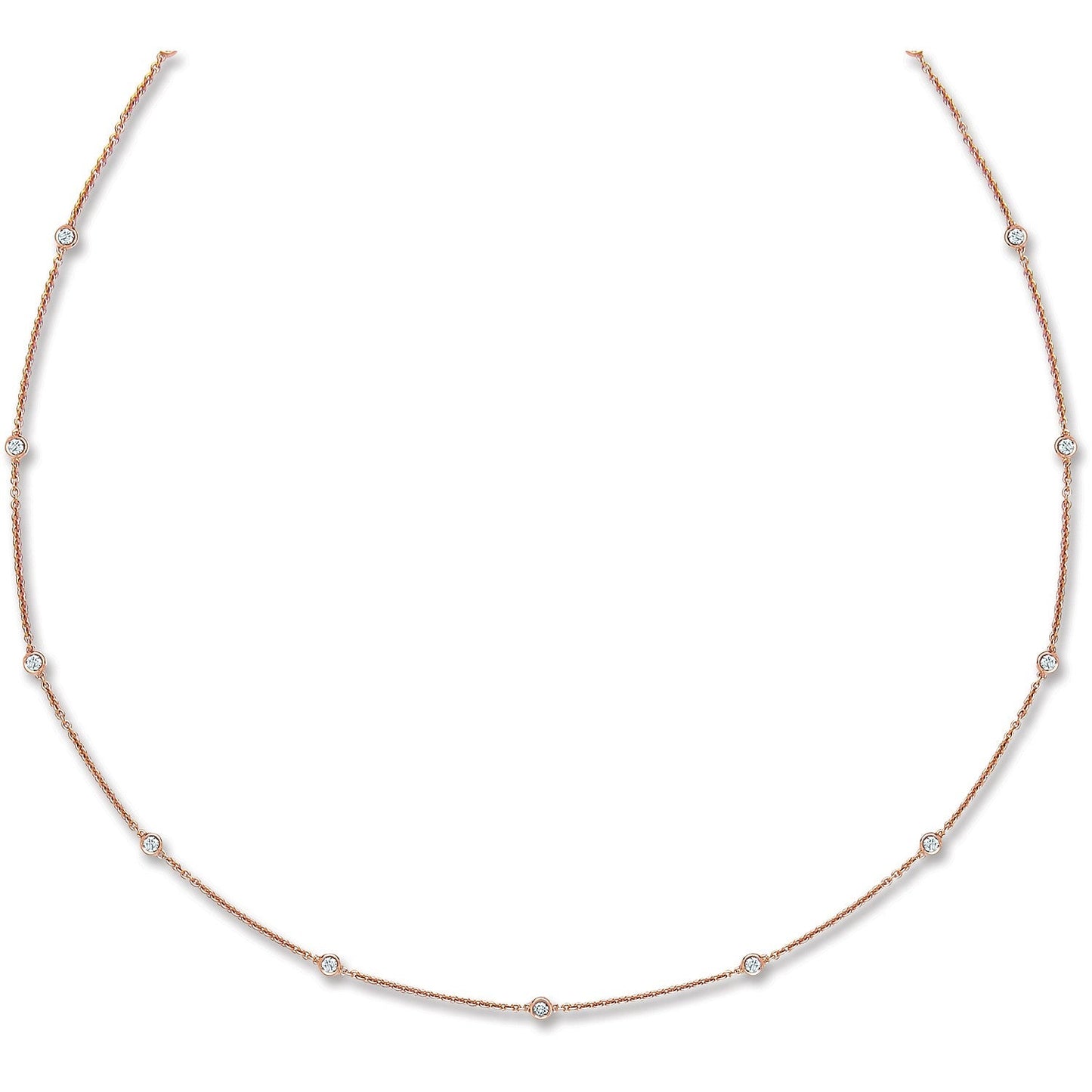 18ct Rose Gold and 0.50ct diamond Chain - FJewellery