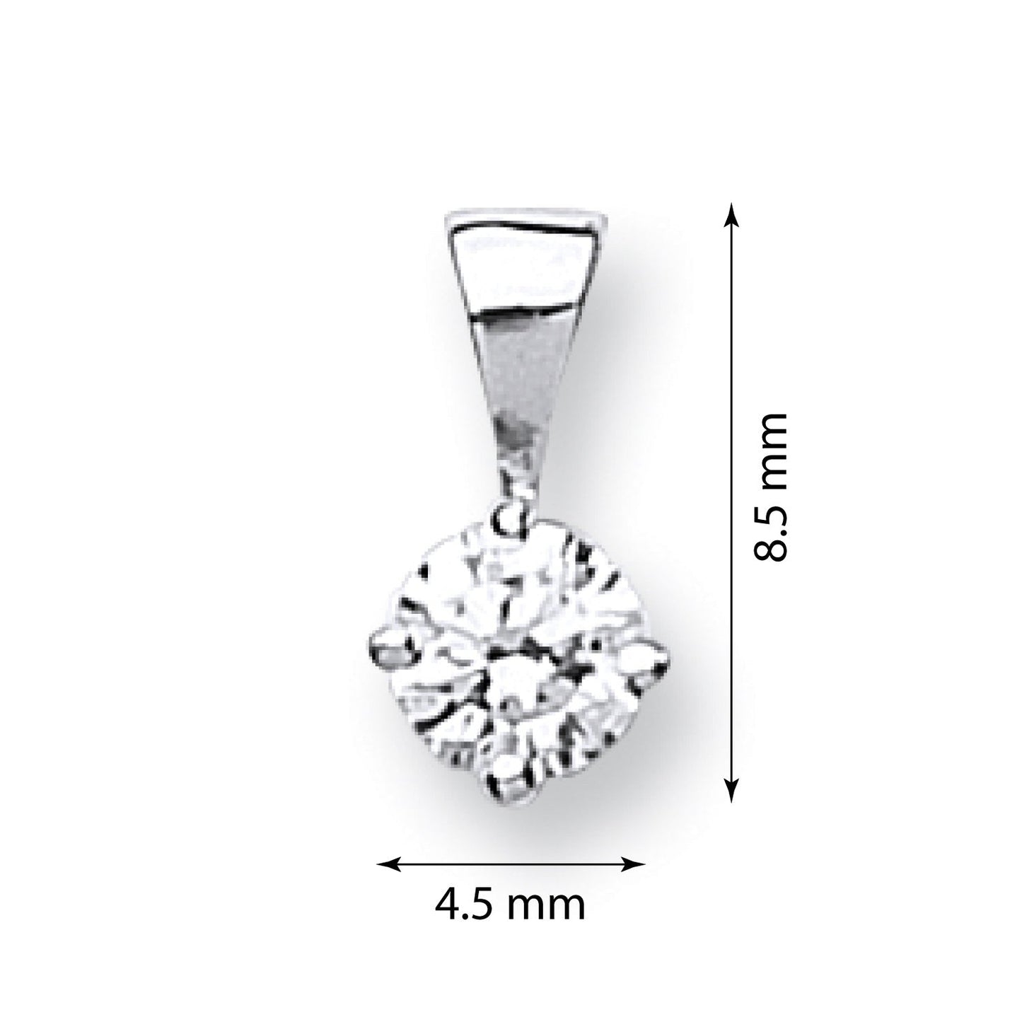 18ct White Gold 0.15ct Claw Set Diamond Pendant - FJewellery