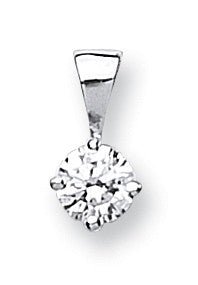 18ct White Gold 0.15ct Claw Set Diamond Pendant - FJewellery